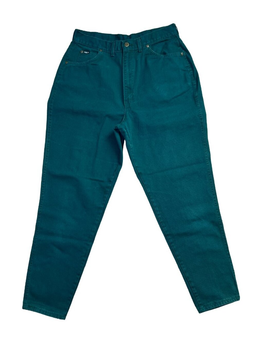 Vintage Chic High Waisted Teal Jeans 90s Size 18 Tall